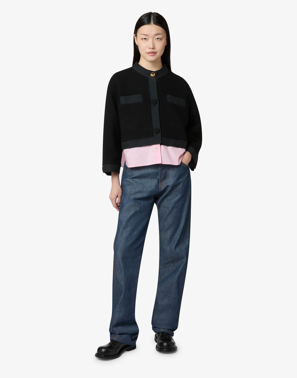 Bouclé wool jacket Black Moschino 0