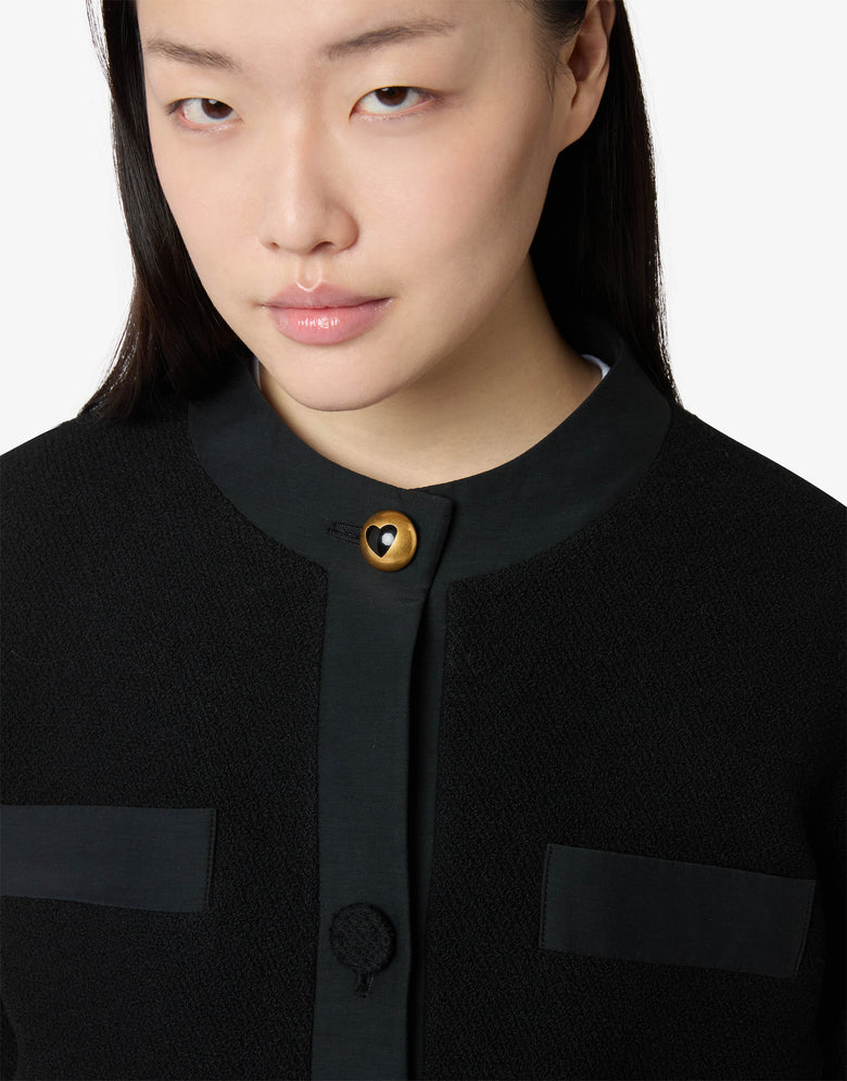 Bouclé wool jacket Black Moschino 2