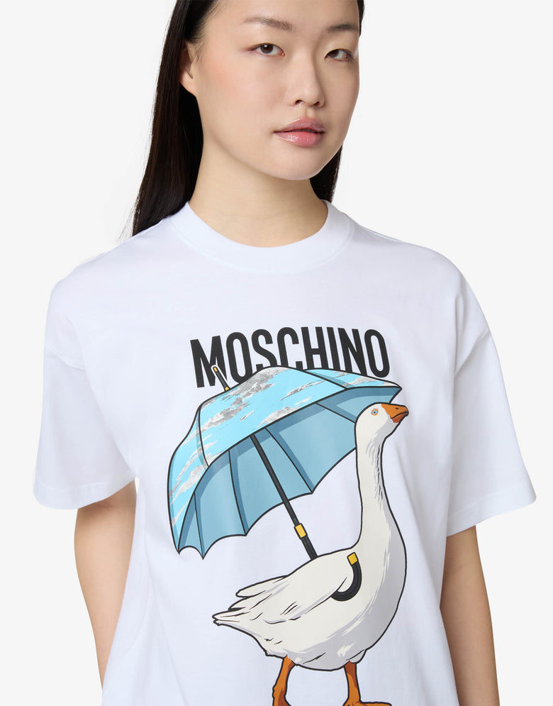 Goose有机棉平纹针织T恤 白色 Moschino 2