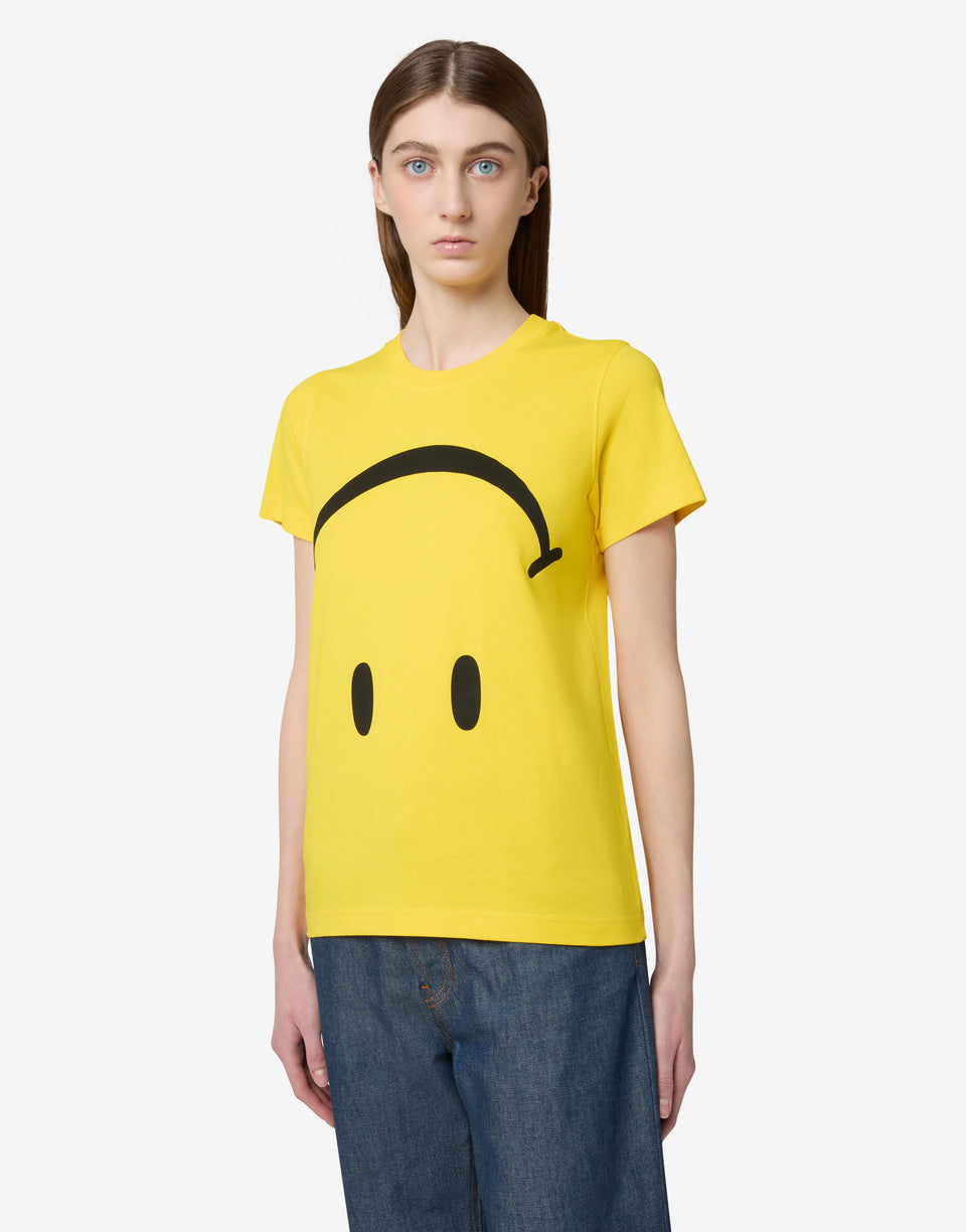 Camiseta de jersey de algodón orgánico Smiley® Amarillo Moschino 0