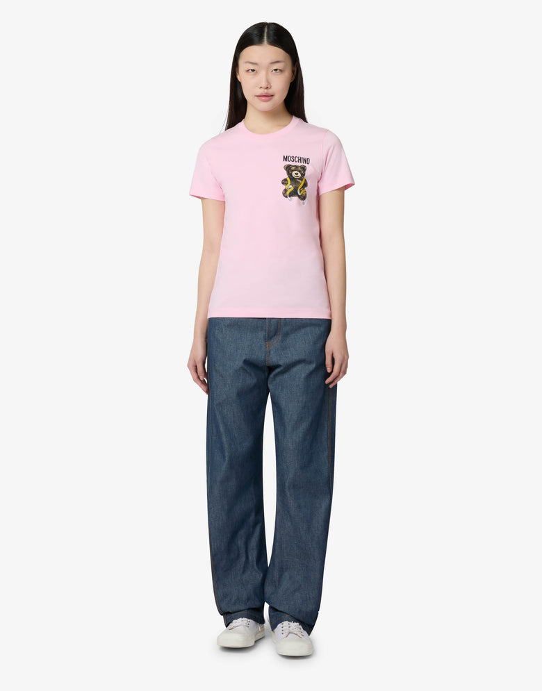 Moschino Teddy Bear 有机棉平纹针织T恤 粉红色 Moschino 3
