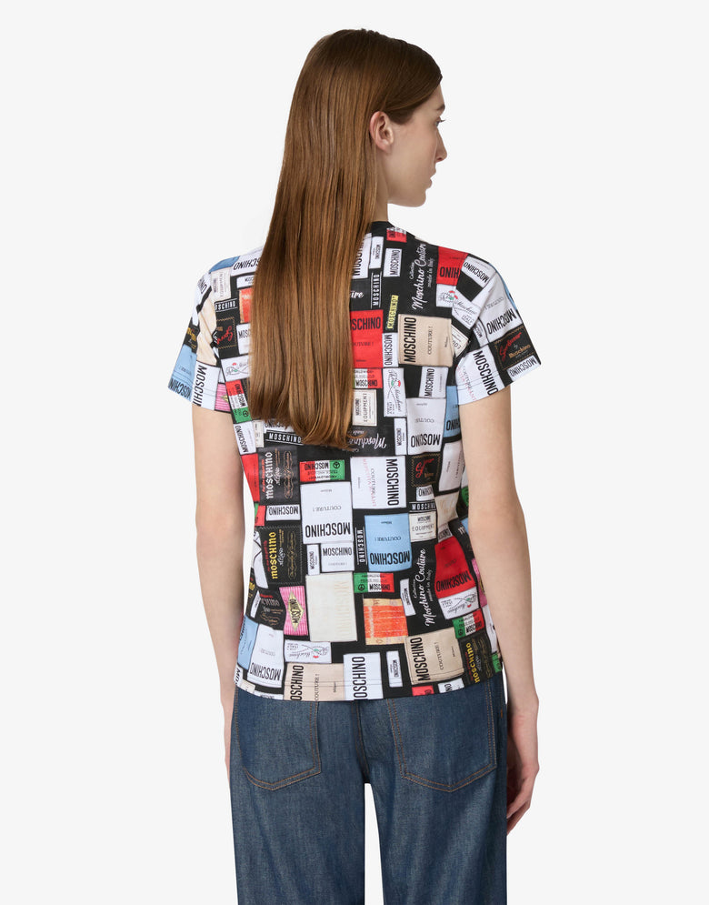 Camiseta estampada de jersey de algodón orgánico  Gris acero Moschino 1