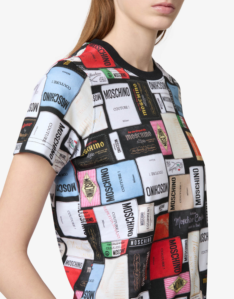 Camiseta estampada de jersey de algodón orgánico  Gris acero Moschino 2