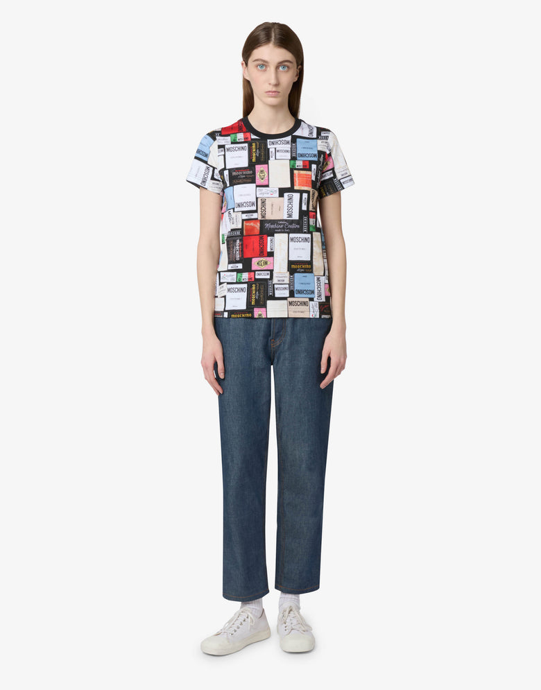 Camiseta estampada de jersey de algodón orgánico  Gris acero Moschino 3