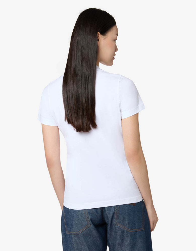 Camiseta de jersey de algodón orgánico Goose Blanco Moschino 1