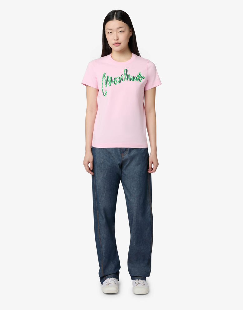 印花有机棉平纹针织T恤 粉红色 Moschino 3