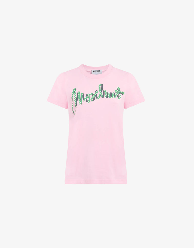 印花有机棉平纹针织T恤 粉红色 Moschino 4