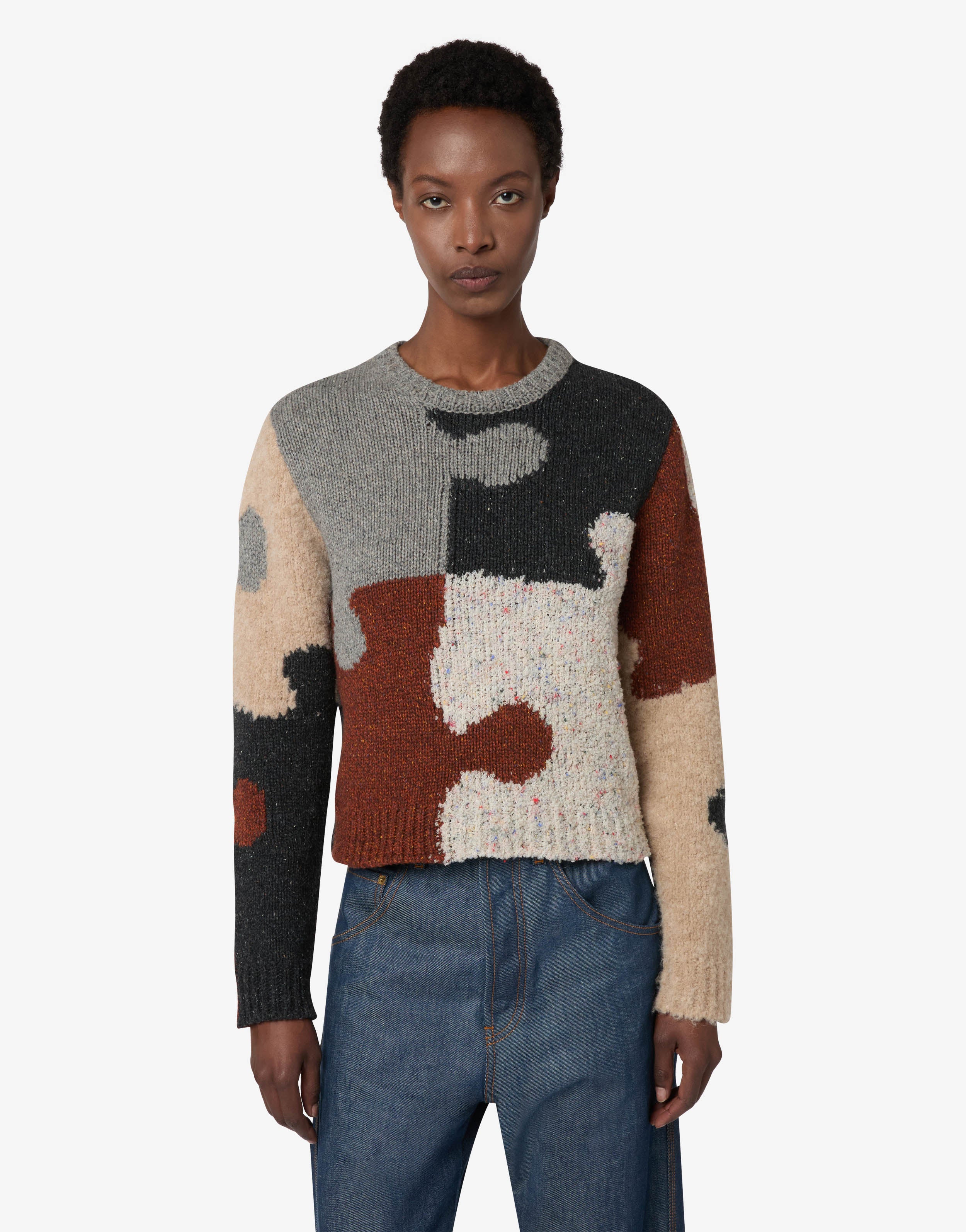 Inlaid wool-and-silk blend pullover | Moschino