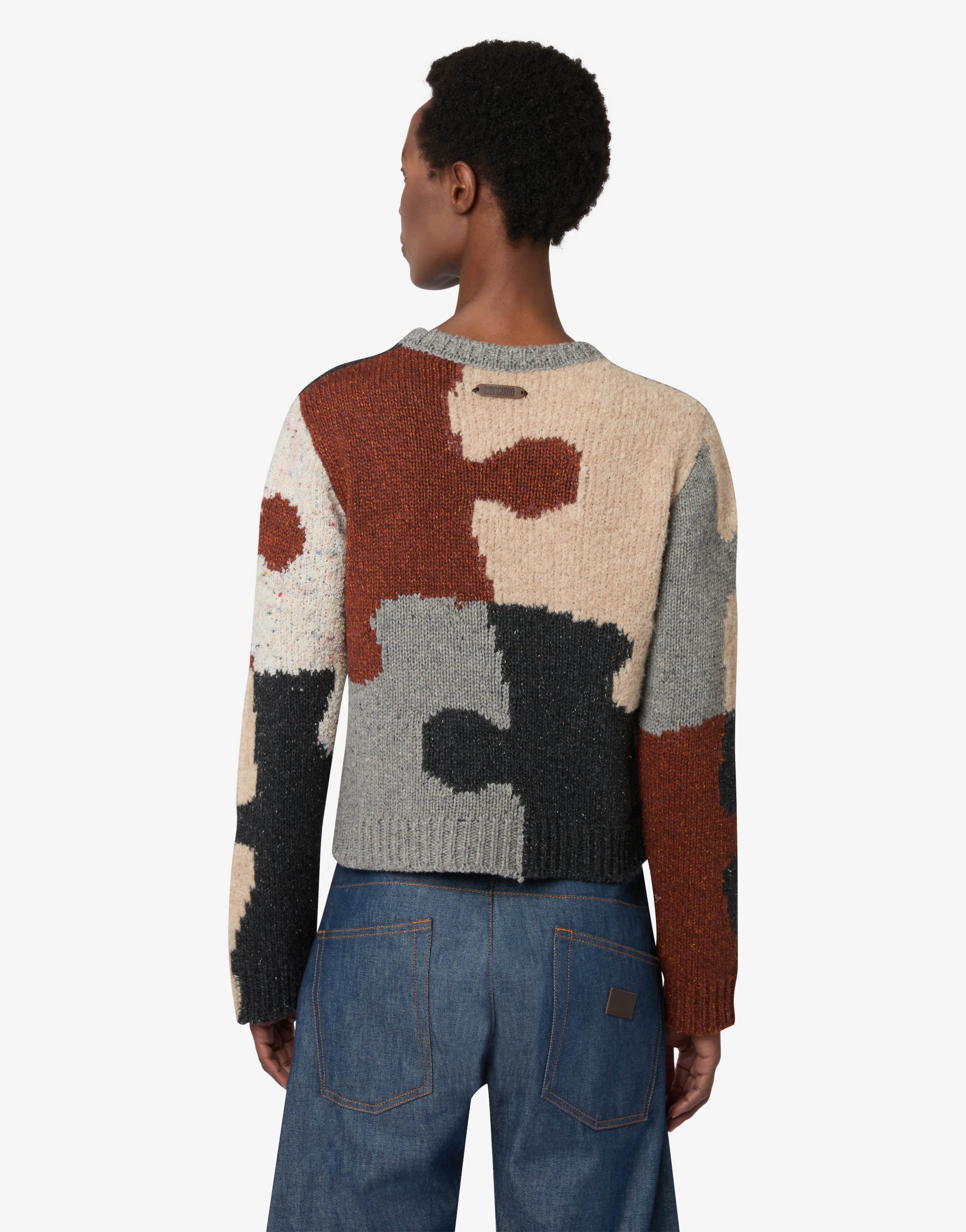 Inlaid wool-and-silk blend pullover | Moschino