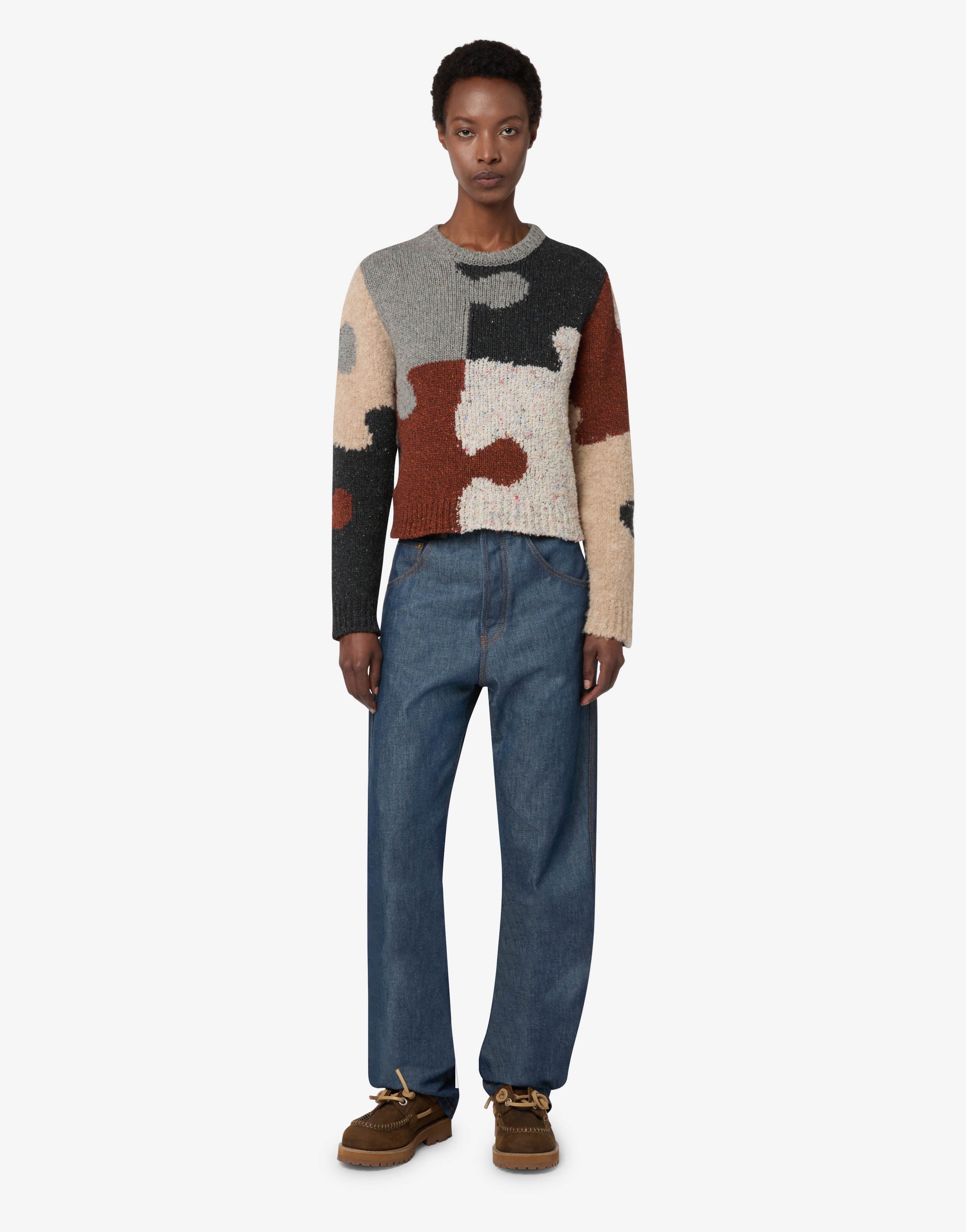 Inlaid wool-and-silk blend pullover | Moschino