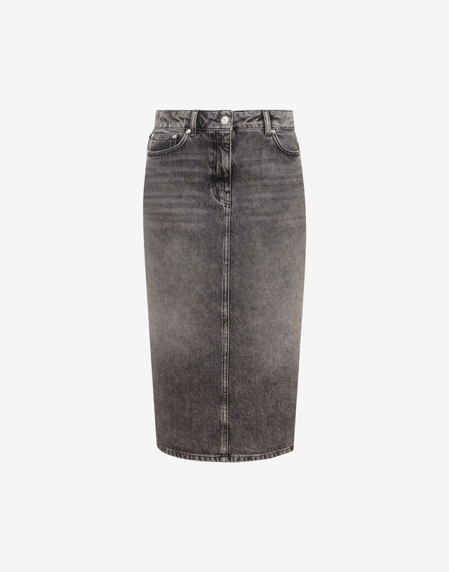 Denim midi skirt Grey Love Moschino 0