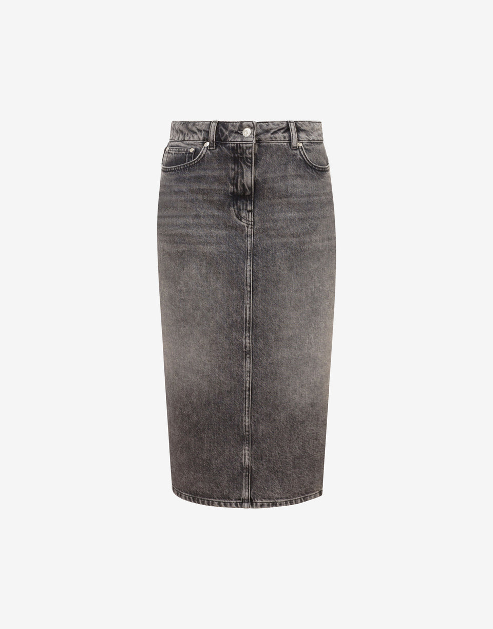 Falda midi de denim Gris Love Moschino 0