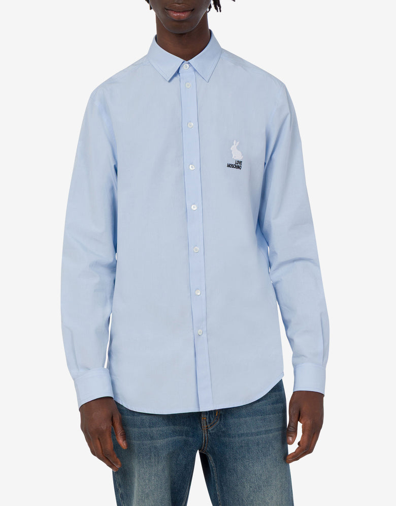 Camisa de popelín de algodón bordada Celeste Love Moschino 2