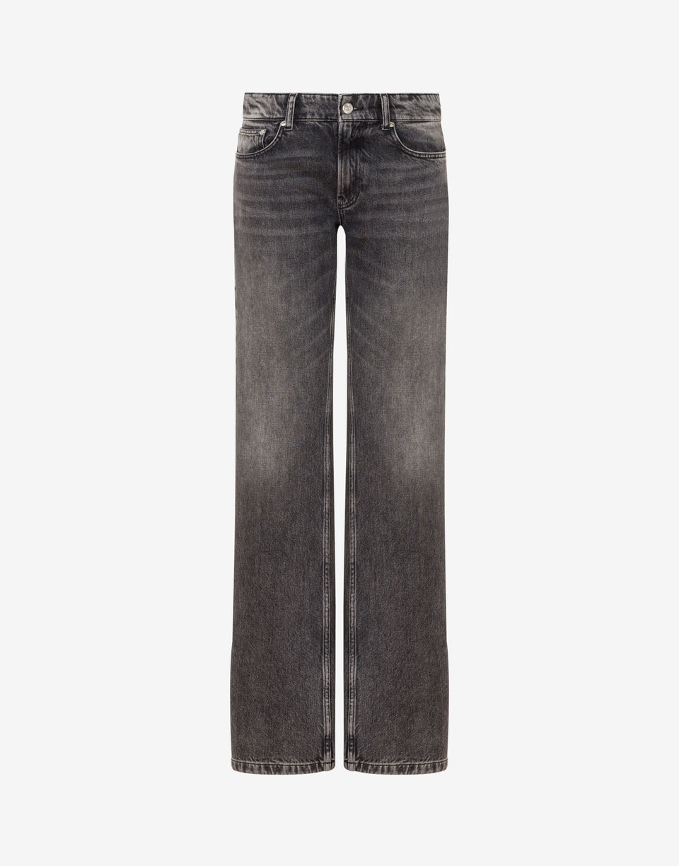 Pantalone in denim Grey Love Moschino 0