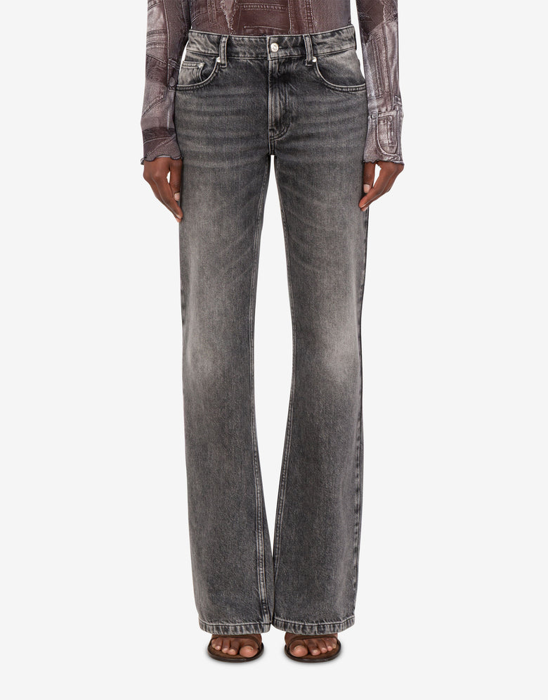 Pantalone in denim Grey Love Moschino 2