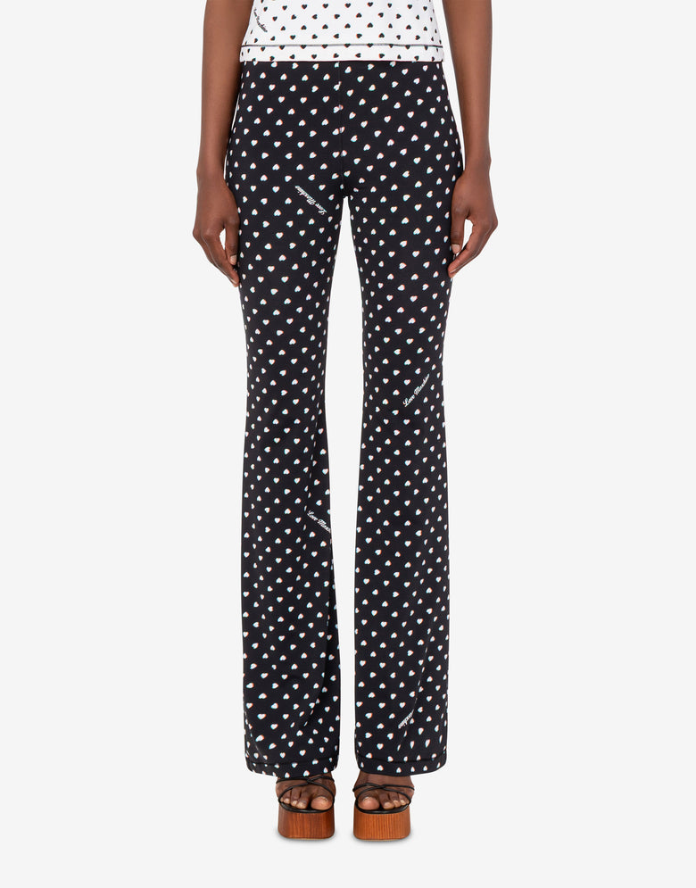 Printed technical jersey pants Black Love Moschino 2