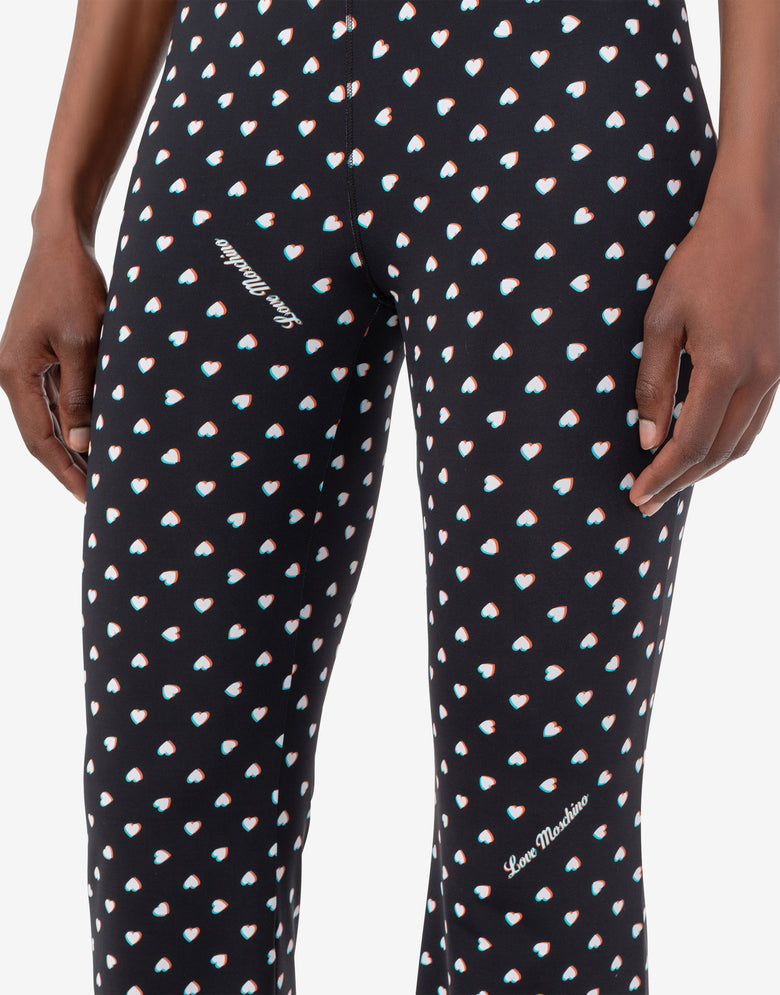 Printed technical jersey pants Black Love Moschino 4