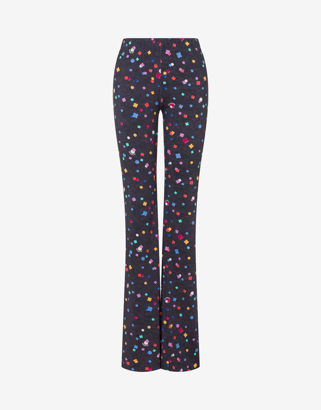 Printed technical jersey pants Black Love Moschino 0
