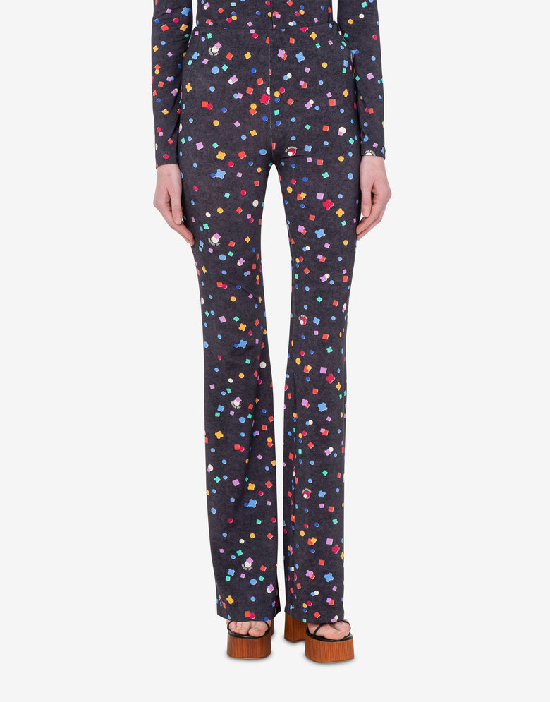 Printed technical jersey pants Black Love Moschino 2