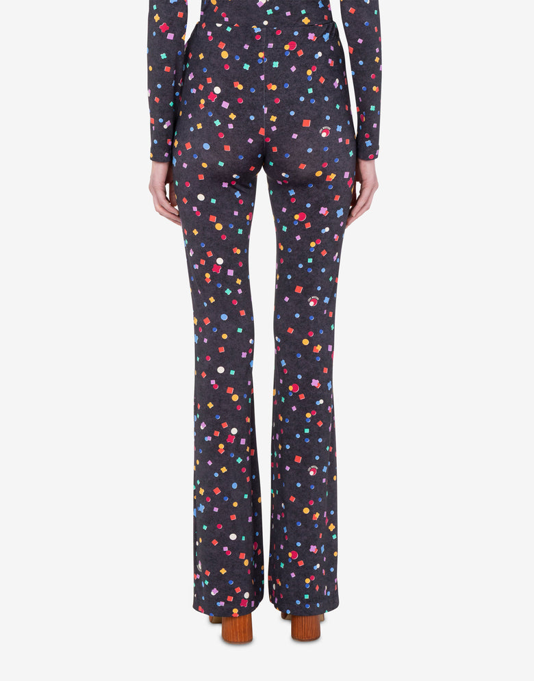 Printed technical jersey pants Black Love Moschino 3