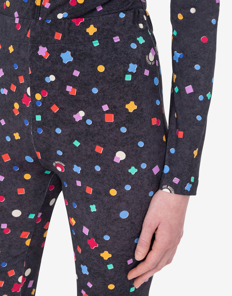 Printed technical jersey pants Black Love Moschino 4