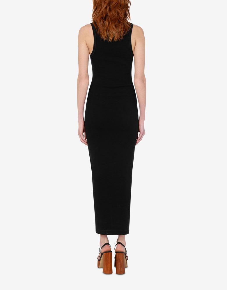 Vestido de algodón elástico bordado Negro Love Moschino 3
