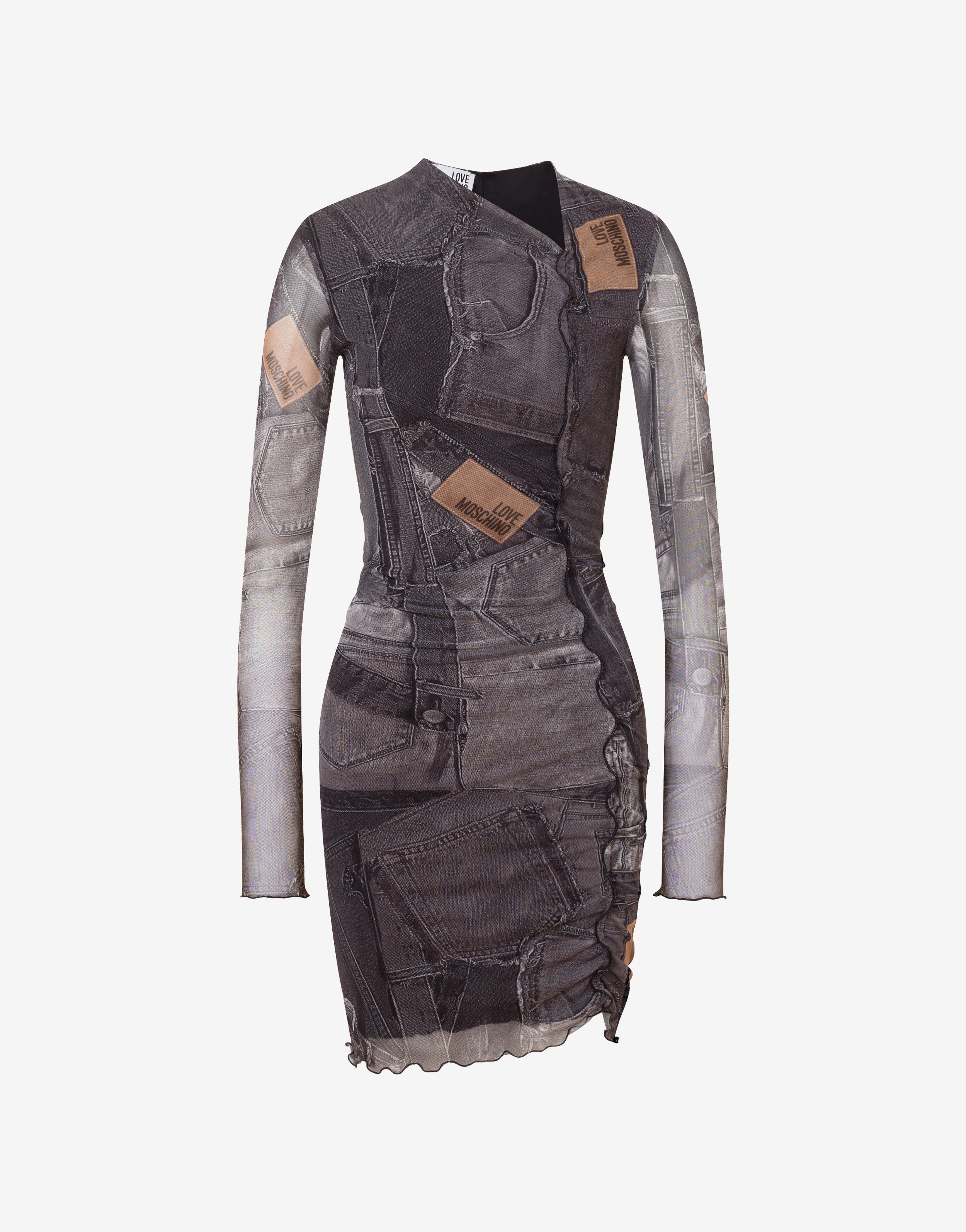 Printed mesh dress