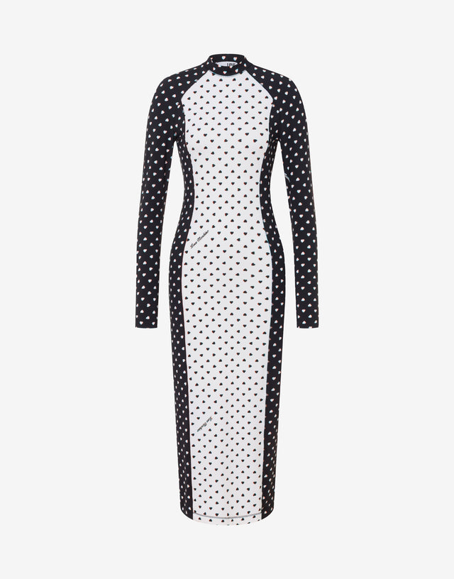 Printed technical jersey dress White Love Moschino 0