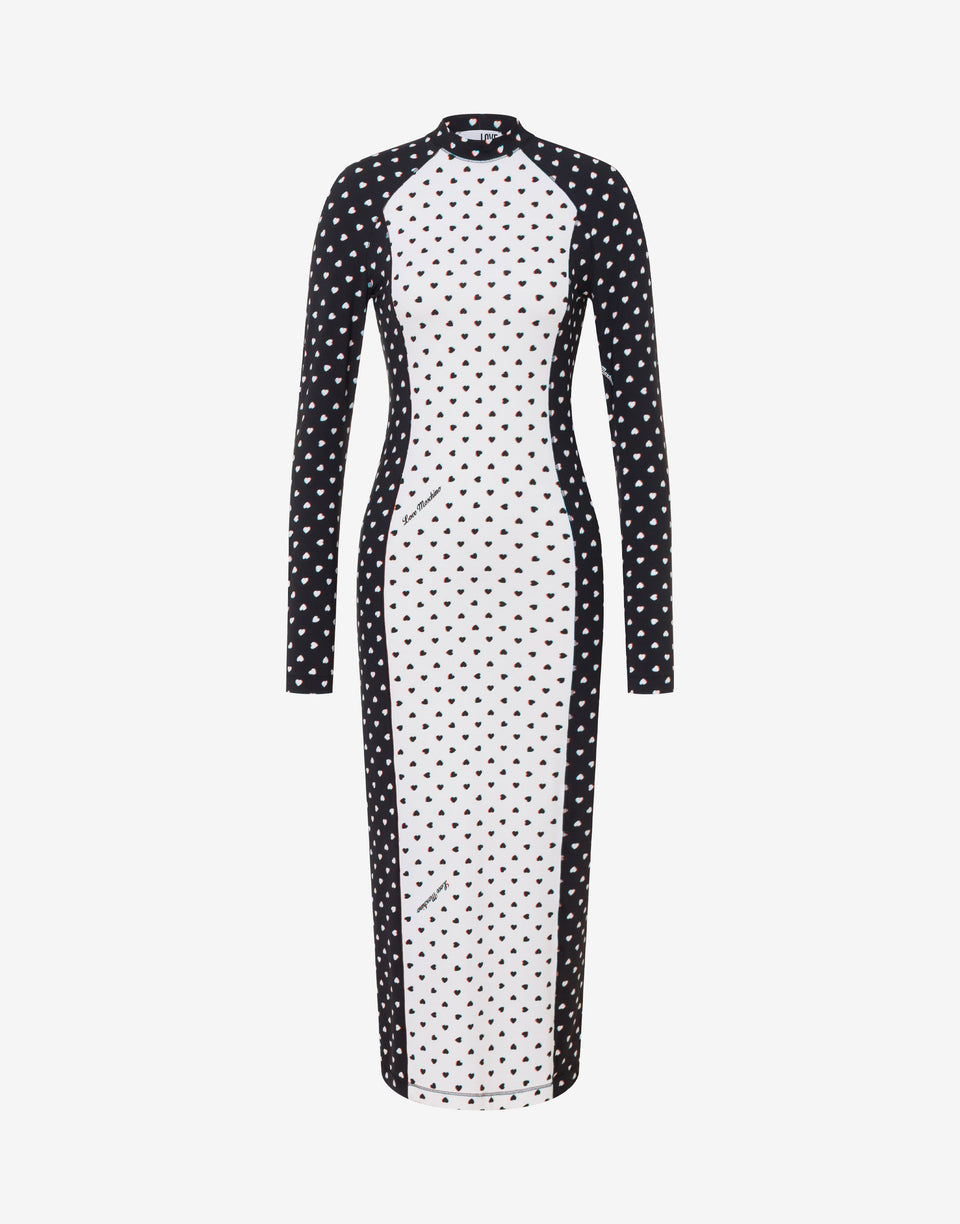 Printed technical jersey dress White Love Moschino 0