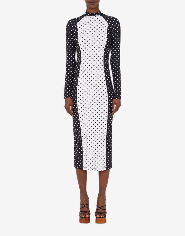 Printed technical jersey dress White Love Moschino 1