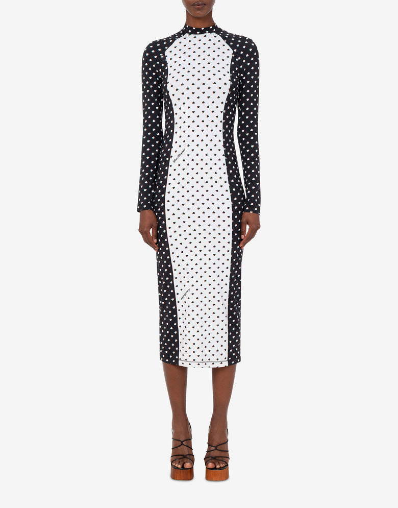 Printed technical jersey dress White Love Moschino 1