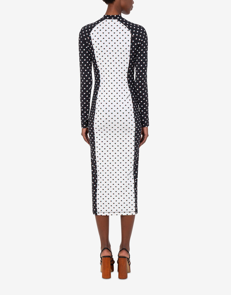 Printed technical jersey dress White Love Moschino 2