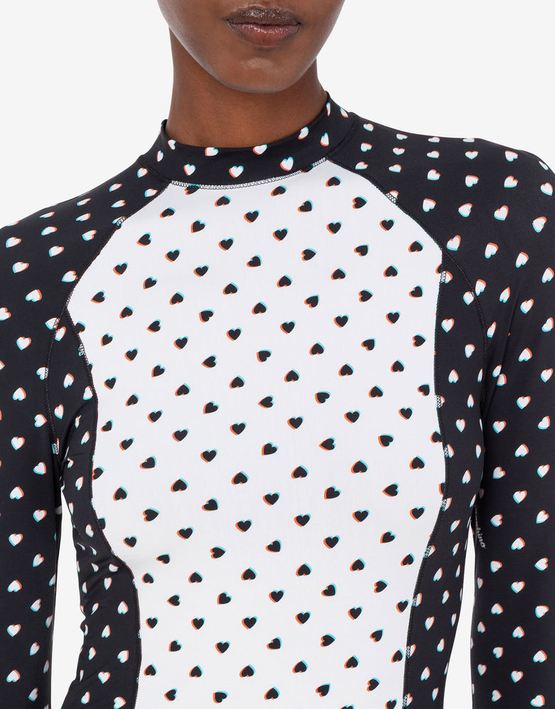 Printed technical jersey dress White Love Moschino 3