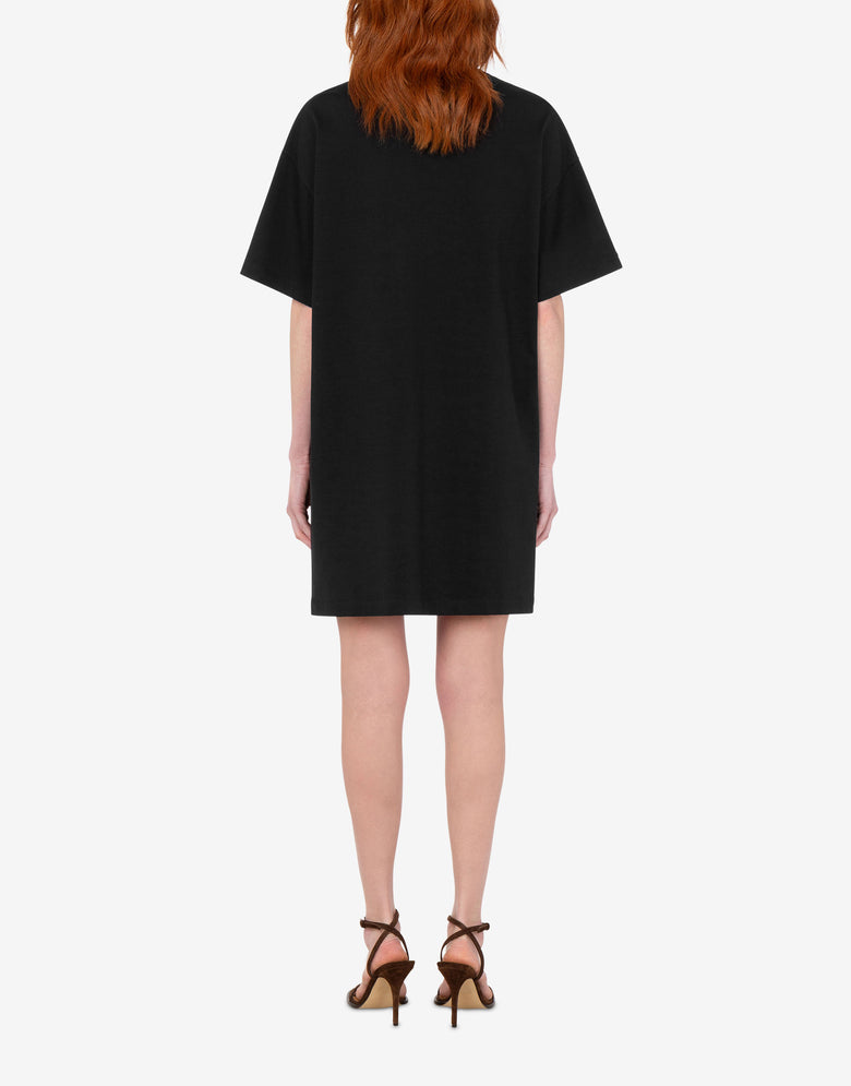 Vestido de jersey de algodón estampado Negro Love Moschino 2
