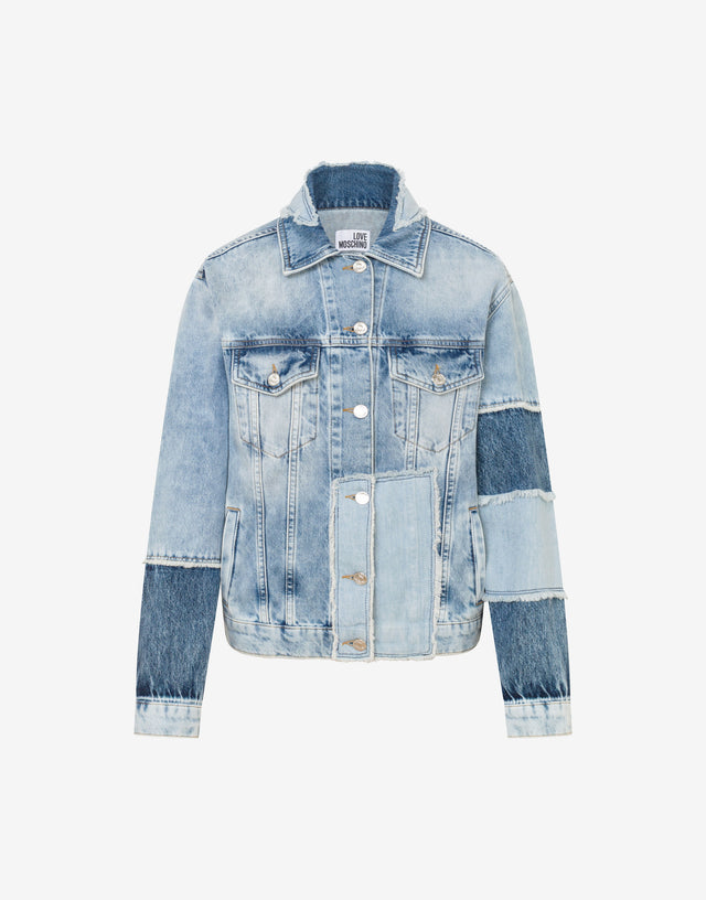 Chaqueta de vaquero con diseño de patchwork Celeste Love Moschino 0