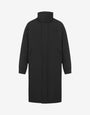 Long, lightweight nylon down jacket