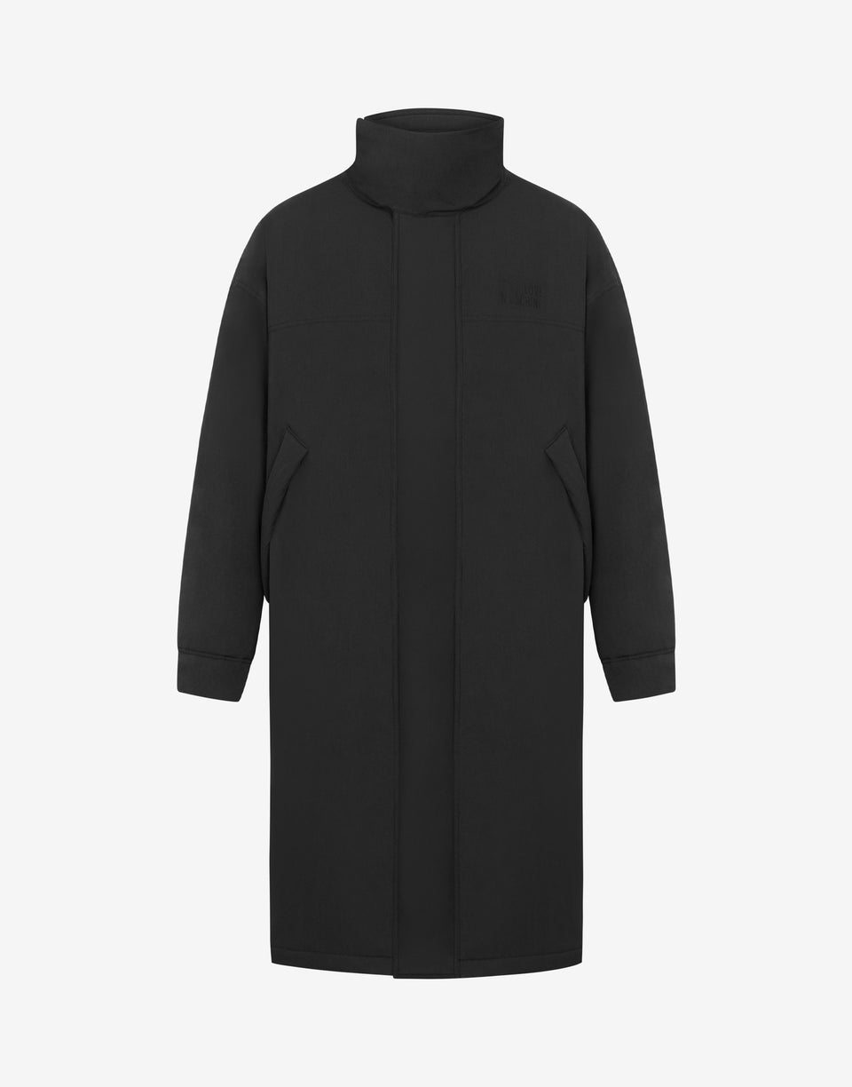 Long, lightweight nylon down jacket Black Love Moschino 0