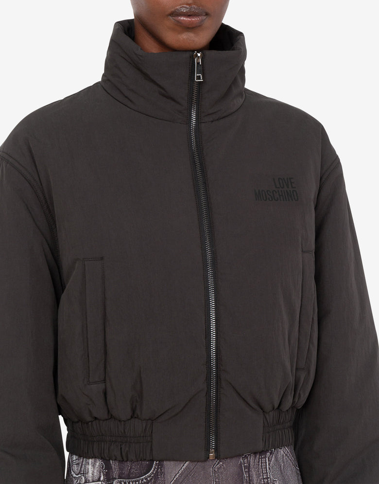 Lightweight nylon down jacket Black Love Moschino 3