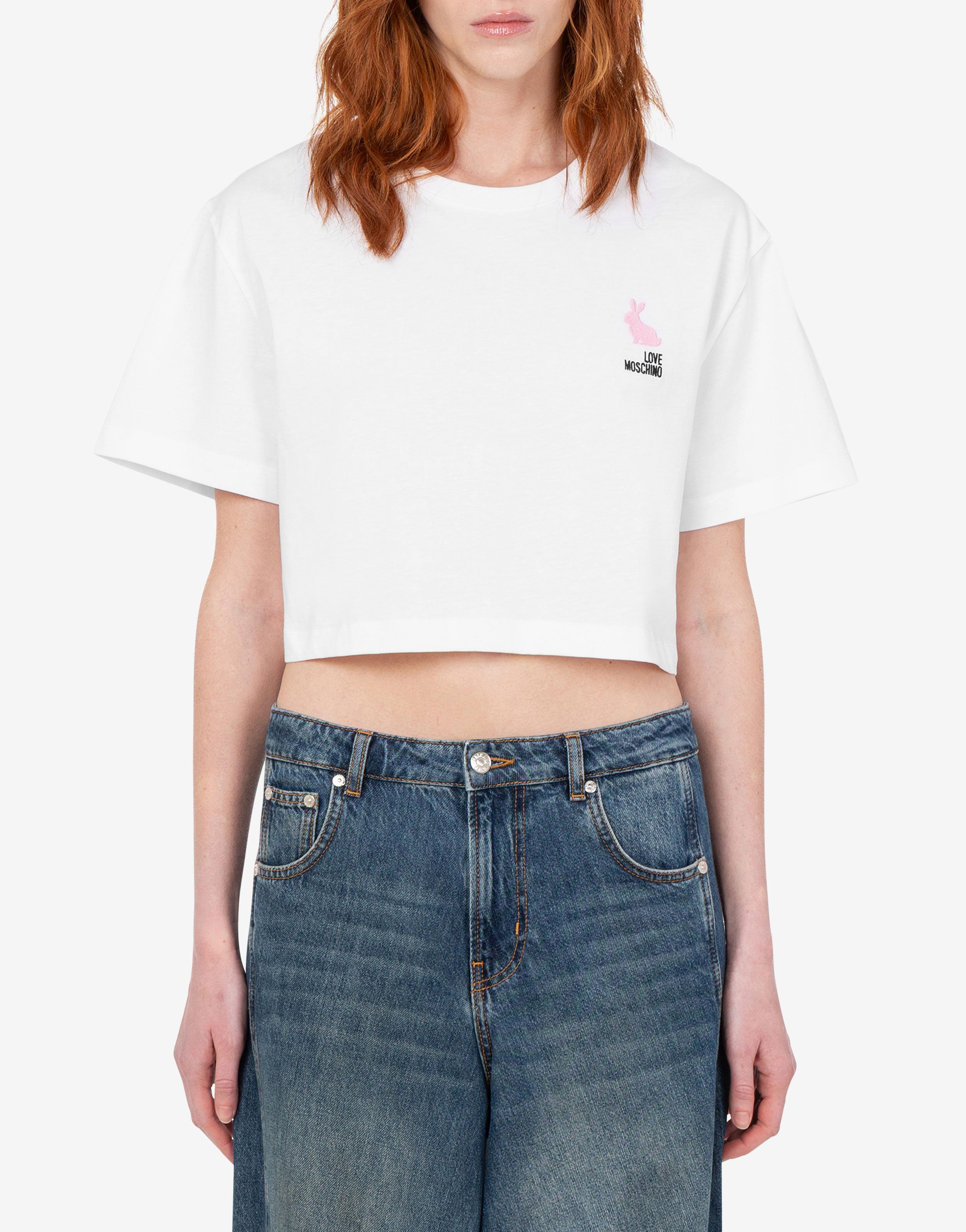 Embroidered cotton jersey T-shirt Love Moschino | Moschino