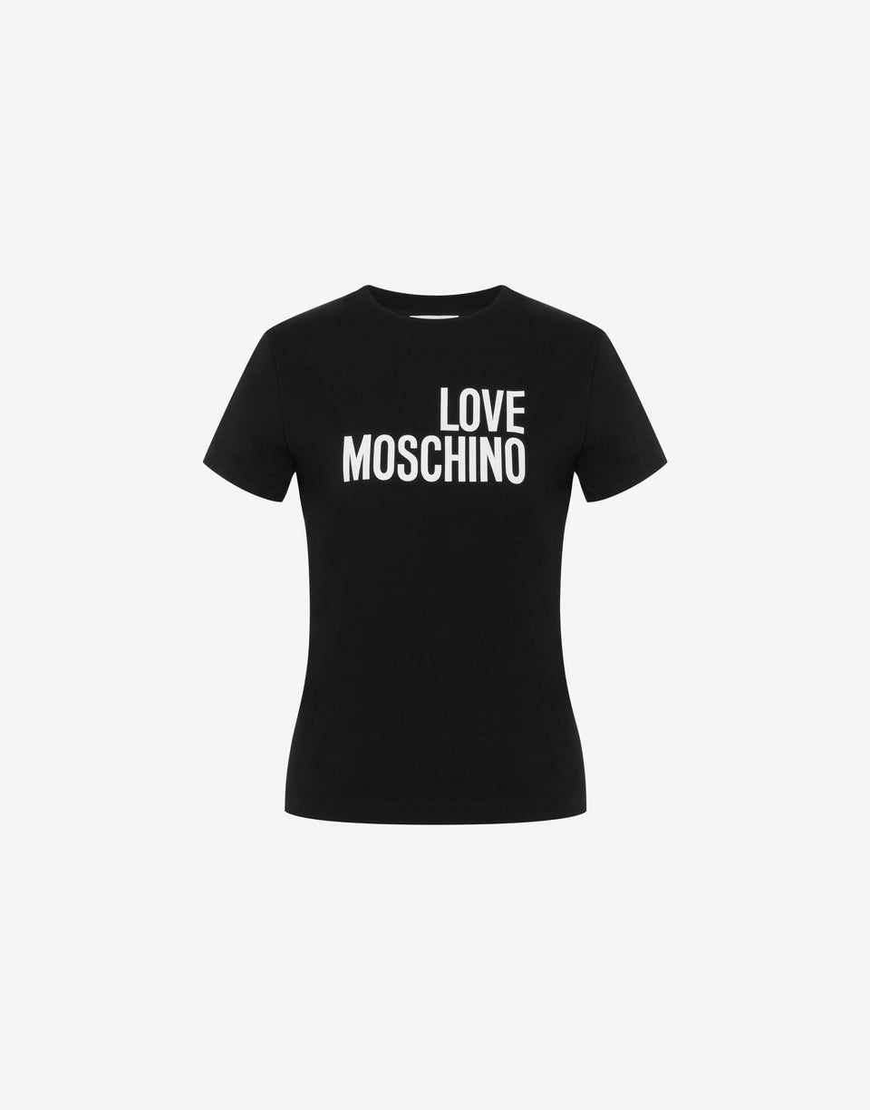 Camiseta de jersey de algodón estampada Negro Love Moschino 0