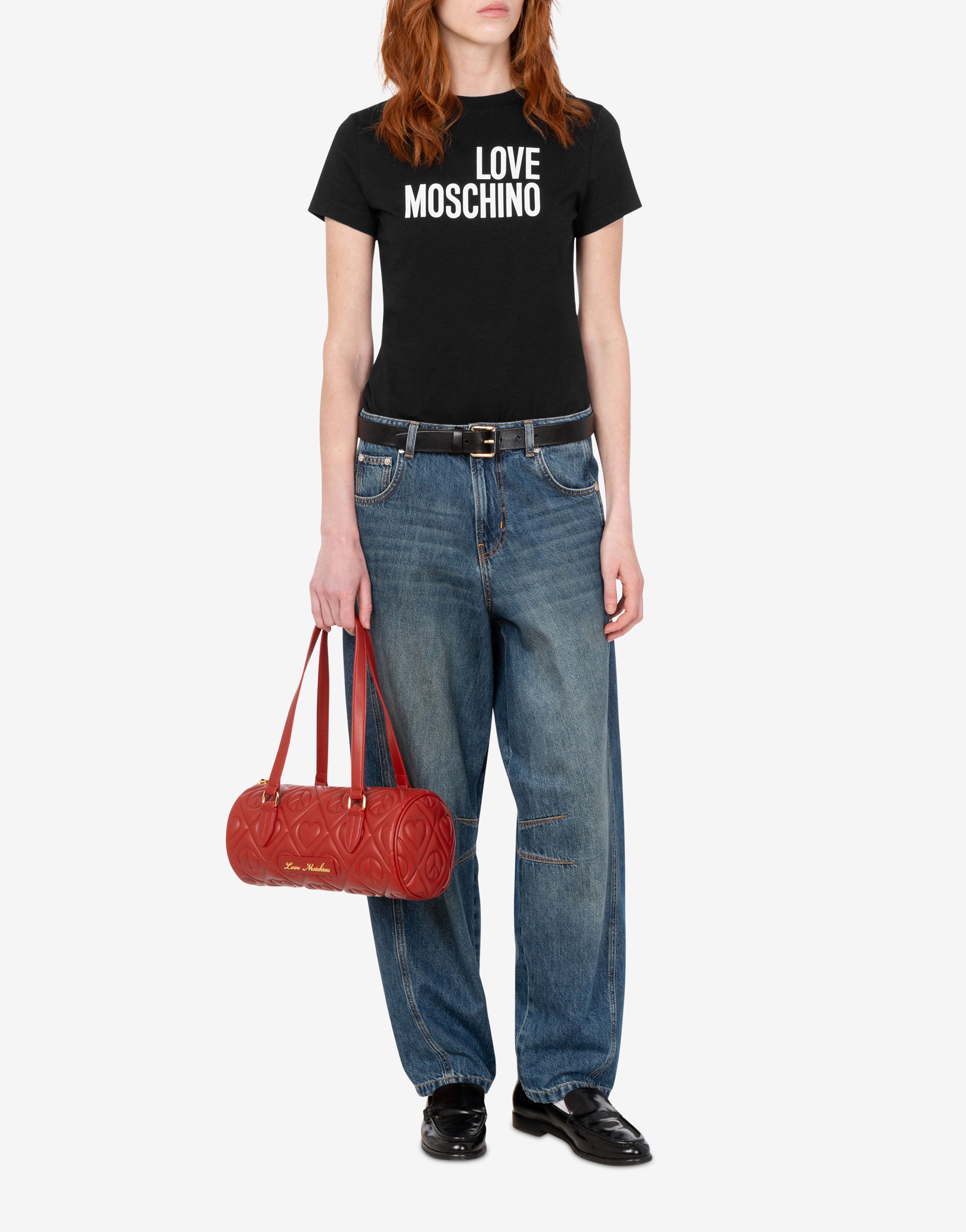MOSCHINO - LOVE MOSCHINO トップス Printed cotton jersey T-shirt Love Moschino | Moschino