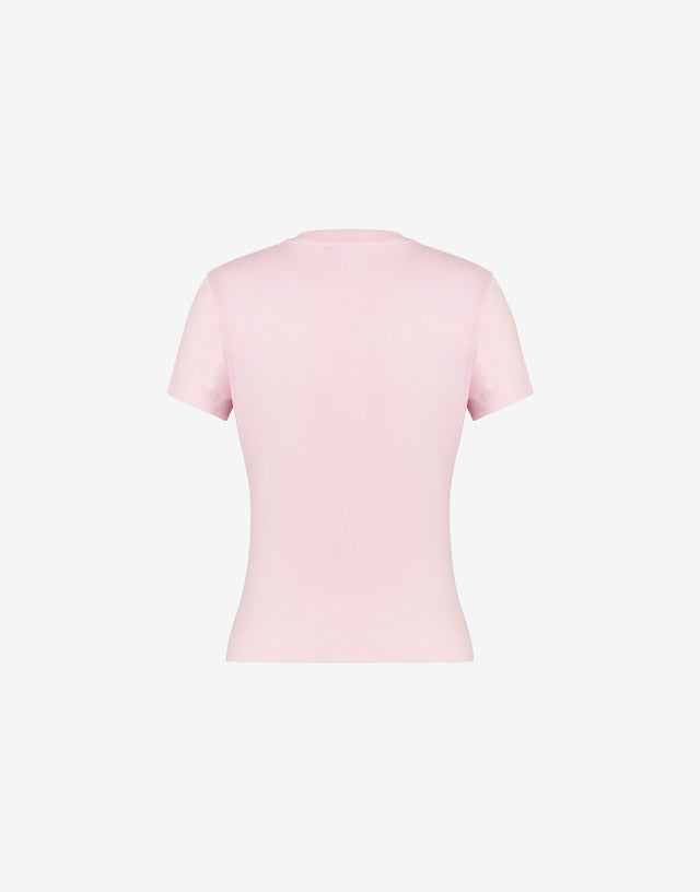 Camiseta de jersey de algodón estampada Rosa claro Love Moschino 1