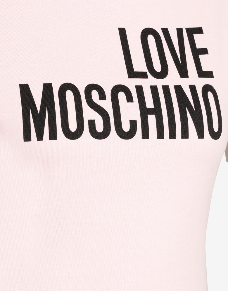 Camiseta de jersey de algodón estampada Rosa claro Love Moschino 2