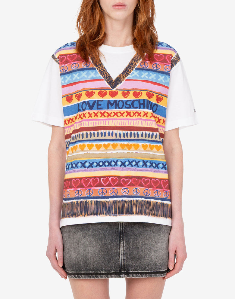 Camiseta de jersey de algodón estampada Multicolor Love Moschino 2