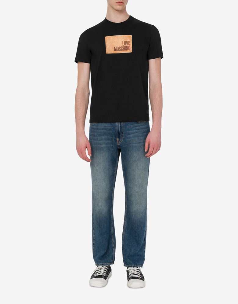 Printed cotton jersey T-shirt Black Love Moschino 1