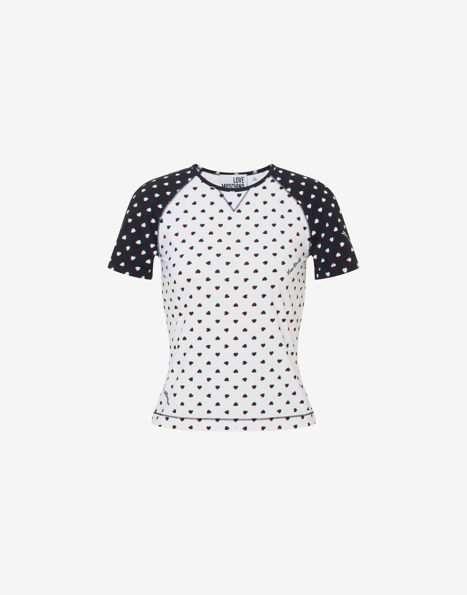 Printed technical jersey T-shirt White Love Moschino 0