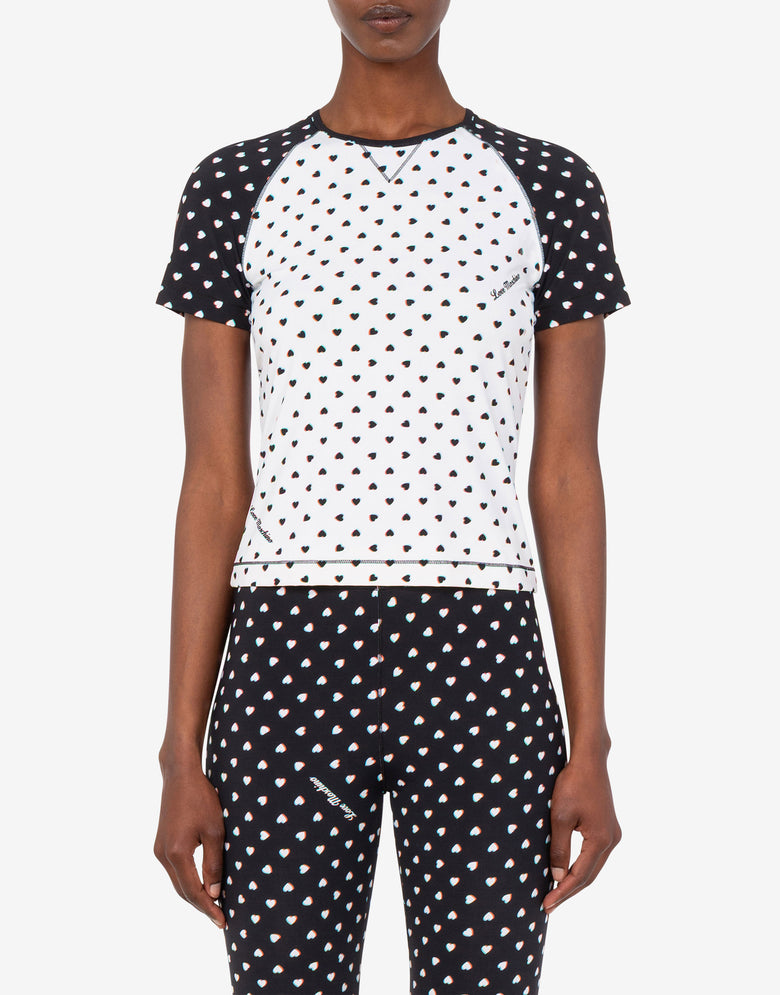 Printed technical jersey T-shirt White Love Moschino 2