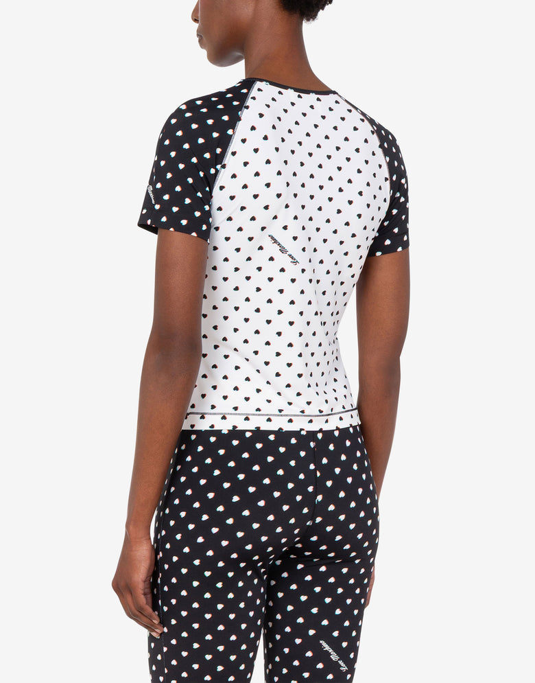Printed technical jersey T-shirt White Love Moschino 3