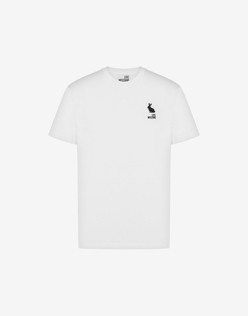 Camiseta de jersey de algodón estampada Blanco Love Moschino 0
