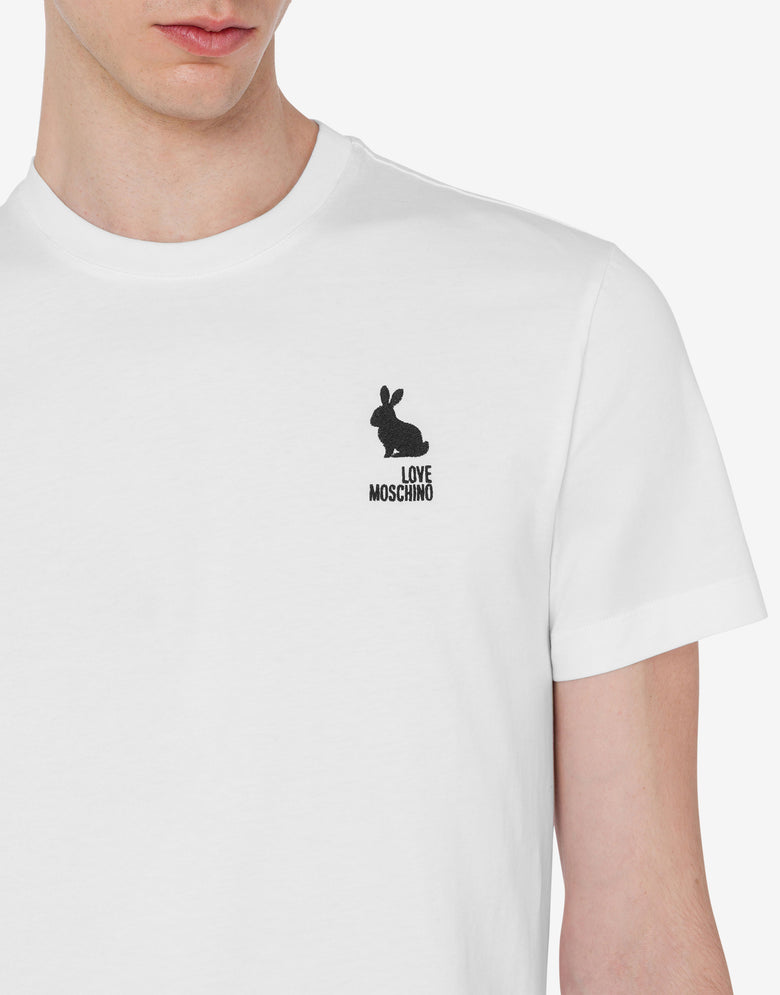 Camiseta de jersey de algodón estampada Blanco Love Moschino 4